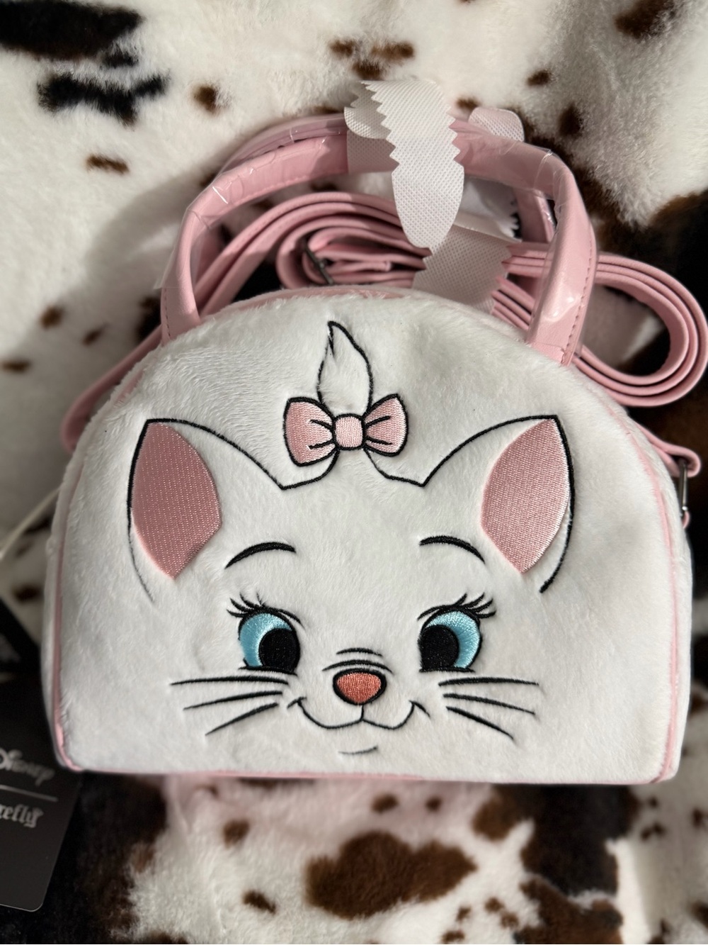 Loungefly White and Pink Cat Face Kids Crossbody Bag